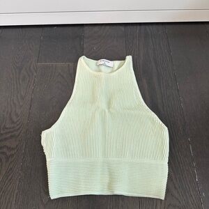 Aritzia Mint Ribbed Crop Top